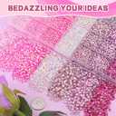 20000Pcs Pink Rhinestones for Bedazzling with B7000 Jewelry Glue, Resin Rhinestones for Crafting Crafts DIY, Bedazzler Kit Gems for Clothing Shoes Tumblers Fabric Nail Art Assorted Size 3/4/5/6mm (X Large Pack + 3Pcs Glue)