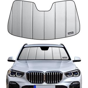 Pigenius Windshield Sun Shade for BMW X5 (F15) 2014-2018, Fits xDrive35i xDrive50i X5 M, Premium Grey Leather Finish
