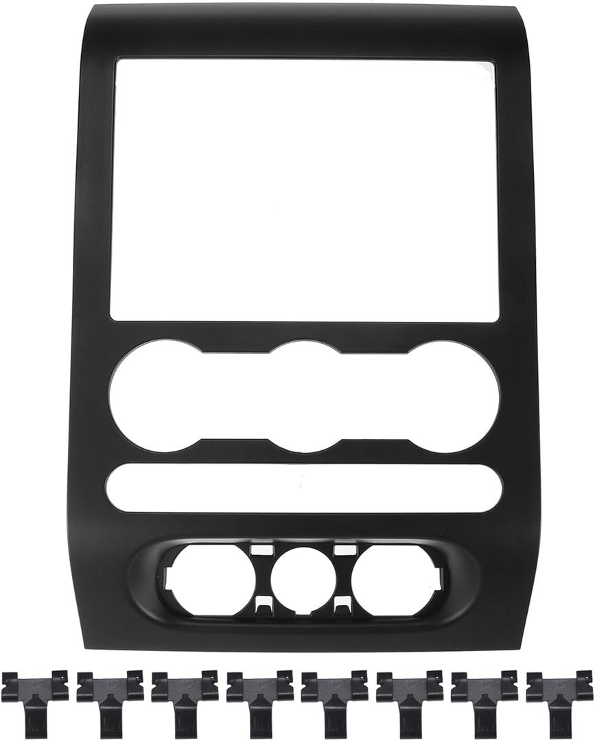 X AUTOHAUX Dash Radio Bezel Center Dashboard Trim Panel Cover for Ford F150 2004 2005 2006 2007 2008 4L3Z-1504302-AAA Dash Radio Climate Bezel Center Trim Panel