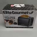 Elite Gourmet ECT1027B Cool Touch Toaster with 6 Temperature Settings & Extra Wide 1.25" Slots for Bagels, Waffles, Specialty Breads, Puff Pastry, Snacks, ETL Certified, 2 Slices, Black