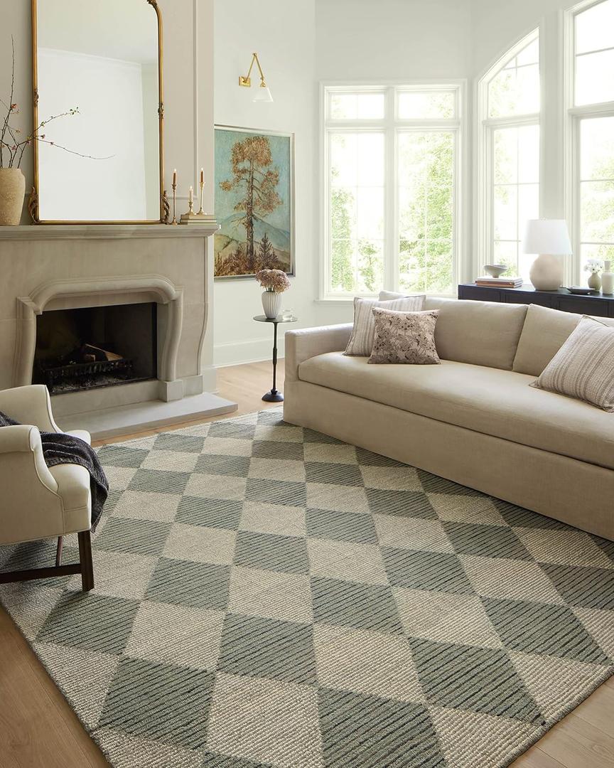 Loloi Chris Loves Julia Francis Collection FRA-01 Spa/Granite 7'-9" x 9'-9" Area Rug