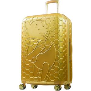 FUL Disney Winnie The Pooh Rolling Luggage, Hardshell Suitcase, 360 Degree Spinner Wheels, Gold, 30 Inch