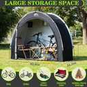 Happy Travel Bike Storage Tent Shed, Outdoor Waterproof Bicycle Covers Shelter with Window for 3-4 Bikes,Oversized Outside Portable Sheds for Lawn Mower,Garden Tools, Arch-2.7x7x5.6ft
