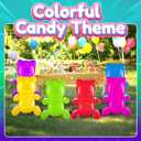 Bedwina 24" Inflatable Gummy Bears (Pack of 6) Huge Blow Up Pool Toys, Fun Photo Booth Props and Big Gummy Bear Decorations for Kids Birthday Parties and Themed Candy Land Party Decor Supplies