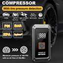 M1 Car Battery Jump Starter with Air Compressor 4500A 150PSI (9.0 L Gas/8.0L Diesel), Portable Car Jump Starter Power Pack, Battery Charger 12V Jump Box with LED Light, Large LED Display, Power Bank