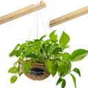 2 Pack Wood Hooks Hanging Plant Hooks for Wall Indoor Wood Plant Hanger Hook Brackets for Hanging Plants Flower Pot Bird Feeder Hanger Planter Lantern Hook Outdoor