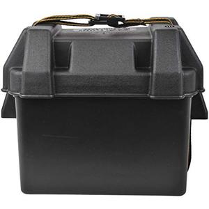 Attwood 9082-1 Small Battery Box with Mounting Kit and Strap, Fits Series 16 and U1 Batteries, Black