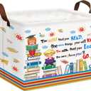 Reading Book Storage Basket Organizer for Nursery, Classroom, Library, and Daycare Store Books, Clothes (Kid Learning)