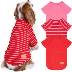 KYEESE 3Pack Dog Sweater, Soft Pet Sweatshirt Stretchy Lightweight Dog Sweater for Small Medium Dogs Girl Boy, Pullover Fleece Pet Shirt Clothes with Sleeves, XL