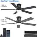 NKPU 52 Inch Low Profile Ceiling Fans with Lights, Black