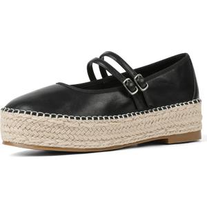 AMINUGAL Mary Jane Flats Women Comfort Round Toe Platform Mary Janes for Women Dressy Woven Platform Espadrilles for Women Casual Cute School Work Mary Jane Shoes (8)