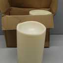 Homemory 6" x 9" Extra Large Outdoor Waterproof Candle with Auto 6-Hour Timer, Ivory Plastic Made, Long Last for Half A Year, Set of 2