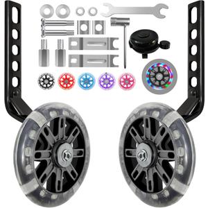 HAWENS Bike Training Wheels Mute Flash Wheels with Adjustable Bicycle Stabilizer Mounted Kit Compatible for 12 14 16 18 20 inch Single Speed Bike (Black) HAWENS Bike Training Wheels Mute Flash Wheels with Adjustable Bicycle Stabilizer Mounted Kit Compatible for 12 14 16 18 20 inch Single Speed Bike (Black)