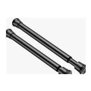 QINGYUN 2 Pack Spring Tension Curtain Rod 8 to 12.5 Inch, DIY Mini Curtain Rods No Drill for Slim Window Cupboard Closet Sidelights, Black