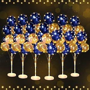 Wettarn 6 Set of Balloon Stand Kit for Floor with Balloons Light Strings Holder Centerpieces Balloon Column Kit Birthday Baby Shower Wedding Party Decoration(Gold Sequin, Navy Blue) Wettarn 6 Set of Balloon Stand Kit for Floor with Balloons Light Strings Holder Centerpieces Balloon Column Kit Birthday Baby Shower Wedding Party Decoration(Gold Sequin, Navy Blue)