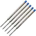 Pen Savings Combo Pack, Genuine Sheaffer Ballpoint Pen Refills, 5 Pack, K Style, 99324, Medium Point (Blue)