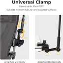 Prospo Adjustable Beach Umbrella with Universal Clamp, Portable UPF 50+ UV Protection Umbrella for Chair, Wheelchair, Golf Cart, Stroller, Bleacher, Patio