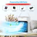 Portable Air Conditioners, Upgraded Motor Evaporative Air Cooler with Remote, 3 Speeds & 3 Mist, 7 Color Night Light Cooling Fan with 2-8H Timer, 1100ML Personal AC Unit for Bedroom Office