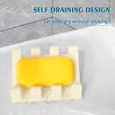 Self Draining Soap Dish Holder,Silicone Soap Dish,for Bathroom,Kitchen, SpongesCan Extend Soap LifeKeep Soap Bars Dry and Easy Cleaning (Cream White,2-Pack)