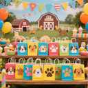 30 PCS Puppy Dog Keychains Cute Animals Ornament Goodie Bag Fillers Item Birthday Party Favors Backpack Key Decorations Rewards Dog Theme Supplies