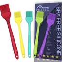 HOTEC 600 Heat Resistant BPA Free Silicone Marinading Meat Grill Basting Pastry Brush for Oil Butter Sauce Sausages Desserts Turkey Baster Grill Barbecue, Multicolor