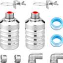 2pcs Water Float Valve, Stainless Steel Automatic Water Level Control Float Valve 1/2in and 3/4in Connection Types for Fish Tank Swimming Pool Livestock Trough