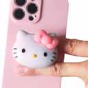 Kawaii Kitty Expanding Phone Grip, Cute Collapsible Phone Mount Holder Stand for Girls Women, Finger Snap Pop Grip Compatible with iPhone 11 12 13 14 pro max iPad Tablet Kindle and Android Cell Phone