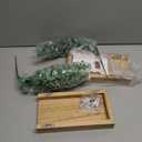 Dahey 2 Pack Wood Wall Planter Vase with Artificial Eucalyptus Farmhouse Wall Hanging Decor Pocket Planter for Indoor Fake Plants Greenery Flowers, livingroom Bedroom Kitchen Home Office Decoration (Medium, Natural)