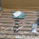 Babelio Baby Gate for Stairs & Doorways, 26-43" W 28" H No Bottom Bar| Easy Installation| One-Handed Operation| Auto-Close| Hardware Mount (Drill Needed) Safety Dog/Pet Gate (Brown Wood Pattern)