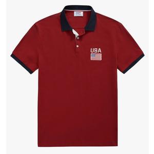 Arvilhill Men's American Flag Polo Shirts Patriotic Golf Polos 1776 Cotton Pique Tee Tops ,Red, XL