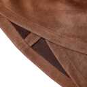 SOFIA'S CHOICE Women Faux Suede Skirt High Waist Ruched Asymmetrical Bodycon Mini Skirt Bronze Medium (Brown, M)