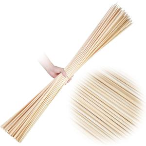 100PCS 36 inch Bamboo Skewers for Marshmallows,S'Mores,Fire Pit,BBQ,Kabob,Grilling, Camping.More Size Choices 6"/8"/10"/12"/36"
