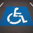 Handicap Parking Stencil, 36×36 Inch Large Silicone Reusable Handicap Symbol Stencil for Parking Lot, 1mm Thickness Flexible Foldable and Easy to Clean
