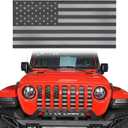for Jeep Flag Front Grille Grill Mesh Insert Old Glory (Black & White) Compatible with Jeep Wrangler JL & JT Gladiator 2018-2025