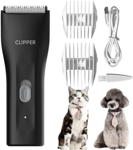 Grimgrow Dog Grooming Kit Clipper for Thick Coat Low Noise Cordless Cat Hair Trimmer Rechargeable Shaver Pet Grooming Tools for Small and Large Animals