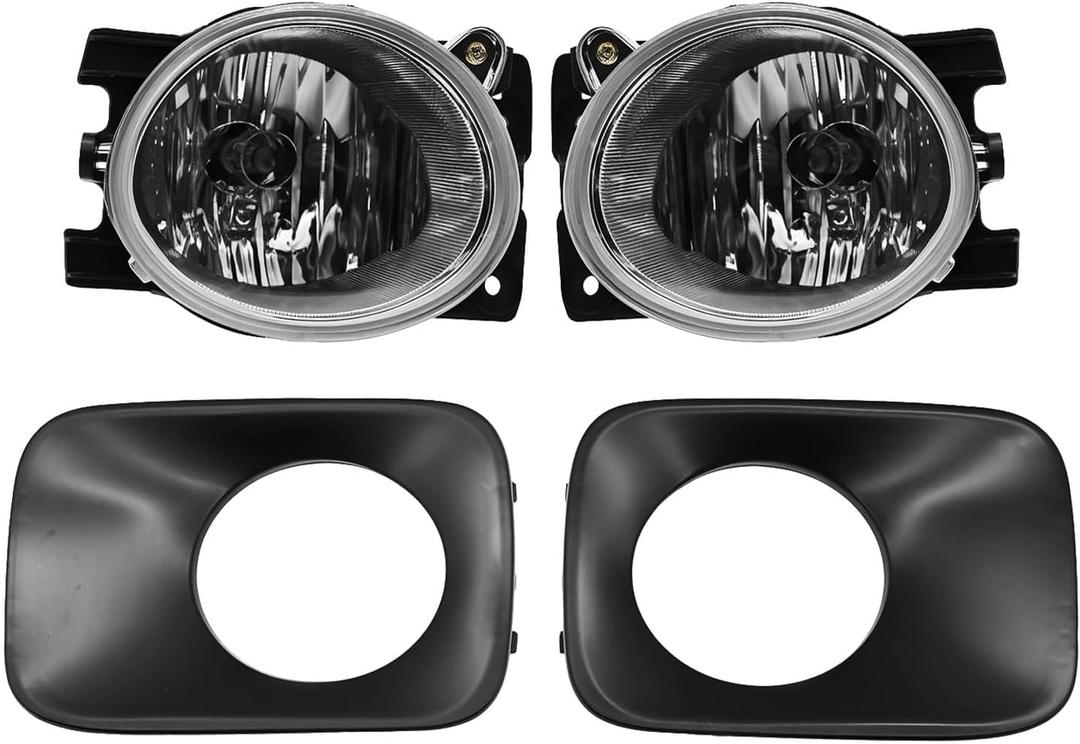 Pair Fog Light Assembly Compatible with Pilot 2009 2010 2011 Driver and Passenger Side Lamp W/Bezels Covers and Bulbs HO1038101 HO1039101
