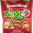 Dreambone Twist Sticks Rawhide Free Dog Chews, Made with Real Chicken, 100 Count (Pack of 1) (EXP 03/25/29)