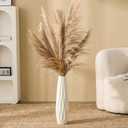 White Ceramic Vase, 18" Tall Vase for Floor Table Decorative Large Vases for Living Room Modern Home Decor Office Bedroom, Big Standing Flower Vase with Glossy Glaze