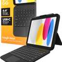 ZAGG Tough Keys Keyboard Case for iPad 11" (A16)/ 10.9-inch (10th Gen) - Rugged One-Piece Design, 6.6ft Drop Protection, USB-C Direct Connect, Apple Pencil Holder, Water-Resistant, Education Use