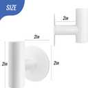 Adhesive Towel Hooks, Chrome SUS 304 Stainless Steel Heavy Duty Waterproof Wall Hooks, Self Adhesive Coat Robe Hooks for Bathrooms Kitchen Wall Mounted (White, 4 Pcs)