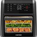 Chefman 12-Quart 6-in-1 Air Fryer Oven with Digital Timer, Touchscreen, and 12 Presets - Family Size Countertop Convection Oven, Dishwasher-Safe Parts (12 Quart, Black)