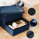Love's cabin Dog Stairs for High Bed, Foldable Pet Stairs for Small Medium or Large Dogs Puppy with Storage for Bed or Couch, Cat Dog Steps Ramp with Zip up to 200 lbs, Navy Blue, 2 Steps