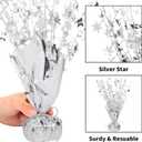 6 Pack Metallic Foil Spray Centerpiece Table Decoration Silver Star Party Centerpieces Table Decorations for Birthday Wedding Anniversary Graduation Party Decor