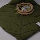 Blissful Diary Baby Play Gym & Activity Mat, Oversize Leaf Shaped Baby Play Mat w 6 Detachable Toys, Tummy Time Mat Promote Motor Skills & Sensory Development Mat, Newborn Infant Baby Essentials Gift