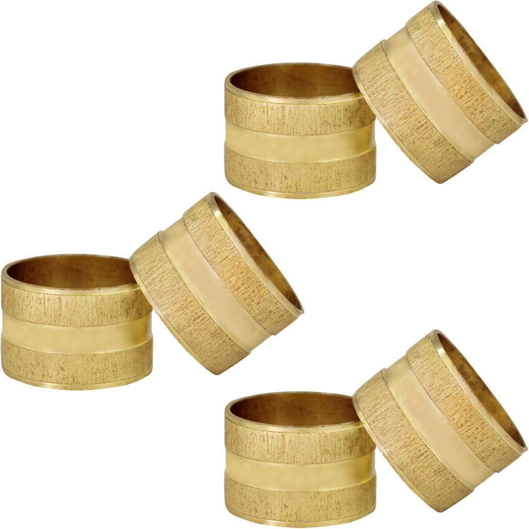 Napkin Rings Set of 6, Gold Napkin Rings Bulk, Serviette Adornment for Table Settings, Modern Napkin Holder Buckles for Dinner Table Decor, Weddings, Christmas, Holiday, Banquets, Party, Easter