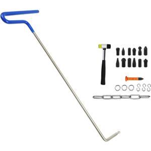 LadyRosian Paintless Dent Repair Tool Removal Rods Set Stainless Steel Tools with S-Hook for Hail Damage Repair and Car Body Dent