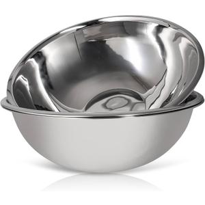 WHYSKO® Large Mixing Bowls, Set of 3 Stainless Steel 30 Quart Bowls for Restaurants, Food Service, Caterers and Home Kitchen Use, Rust Proof Bowls Great for Meal Prep, Baking, Serving, Food Storage