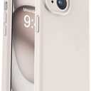 Vooii Compatible with iPhone 15 Case, Upgrade Defender Liquid Silicone, [Enhanced Camera Protection] [Soft Anti-Scratch Microfiber Lining] Shockproof Phone Case for iPhone 15 6.1 inch - Stone