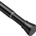 Tension Rods for Windows 28 to 48 Inch - Black Tension Curtain Rod | Spring Tension Rod, No Drill, Non Slip, Adjustable Curtain Rods