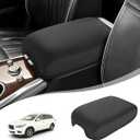 Center Console Armrest Cover for 2013-2020 Infiniti QX60 JX35/Nissan Pathfinder, PU Leather Middle Console Lid Protector Arm Rest Cushion Anti-Scratch Thick Pad (Black)